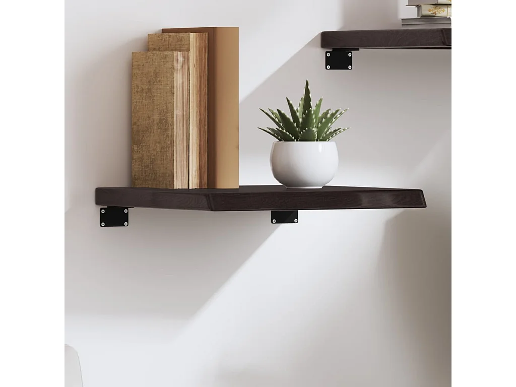 Donkerbruine wandplank van behandeld massief eikenhout