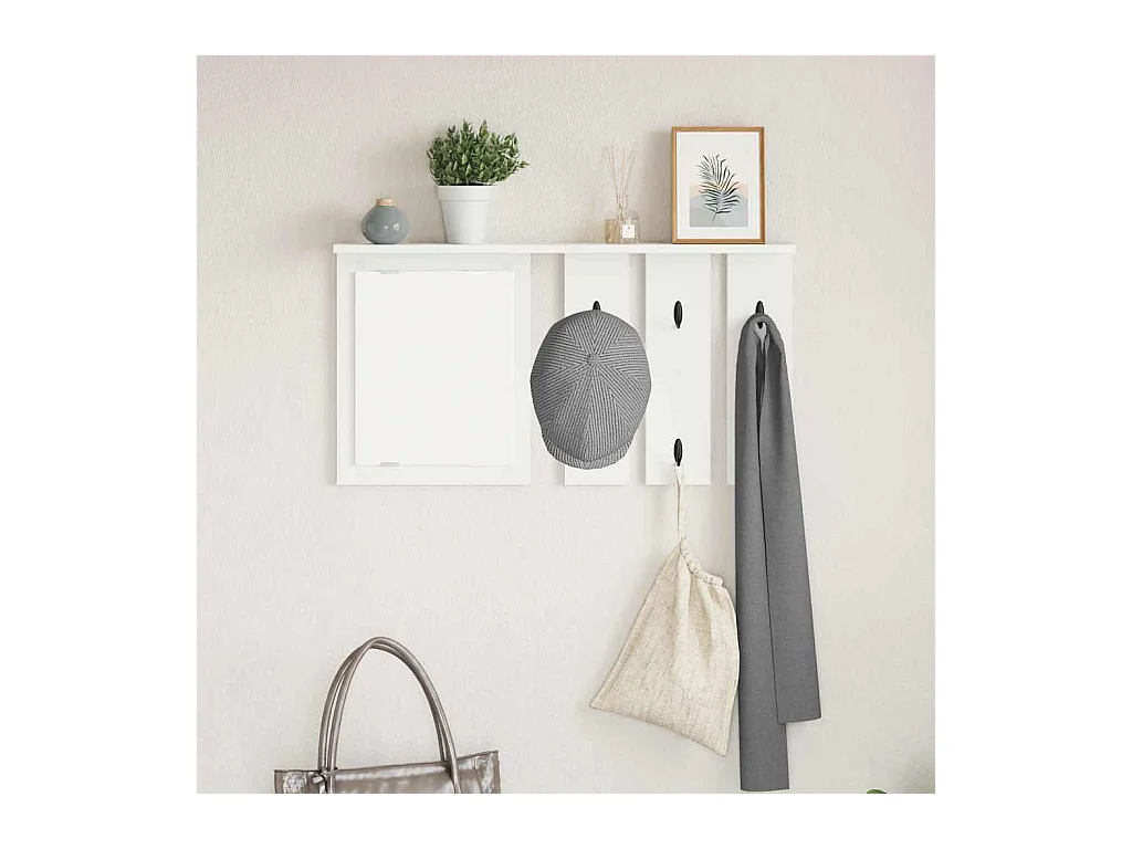 Porte-manteau mural Blanc 85 x 10 x 45 cm Bois d'ingénierie