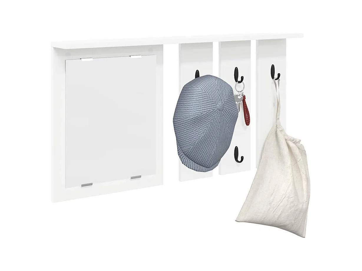 Porte-manteau mural Blanc 85 x 10 x 45 cm Bois d'ingénierie