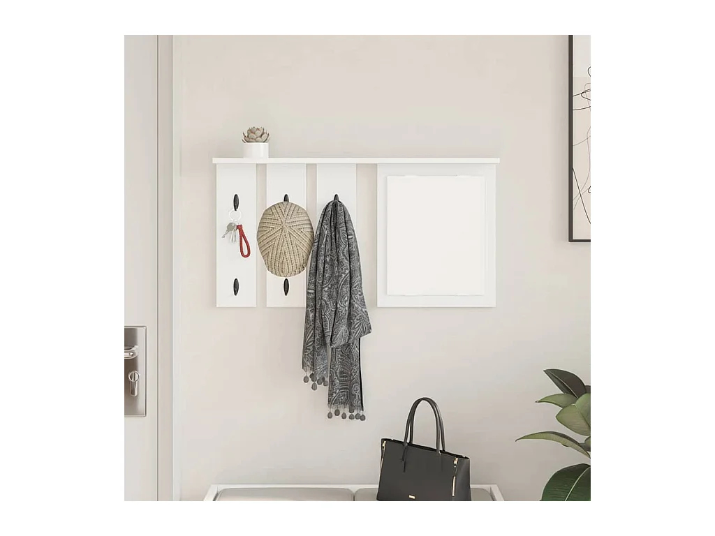 Porte-manteau mural Blanc 85 x 10 x 45 cm Bois d'ingénierie