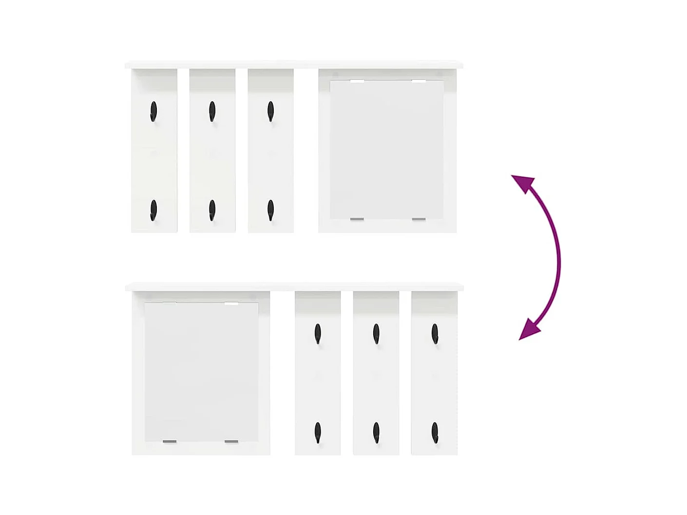 Porte-manteau mural Blanc 85 x 10 x 45 cm Bois d'ingénierie