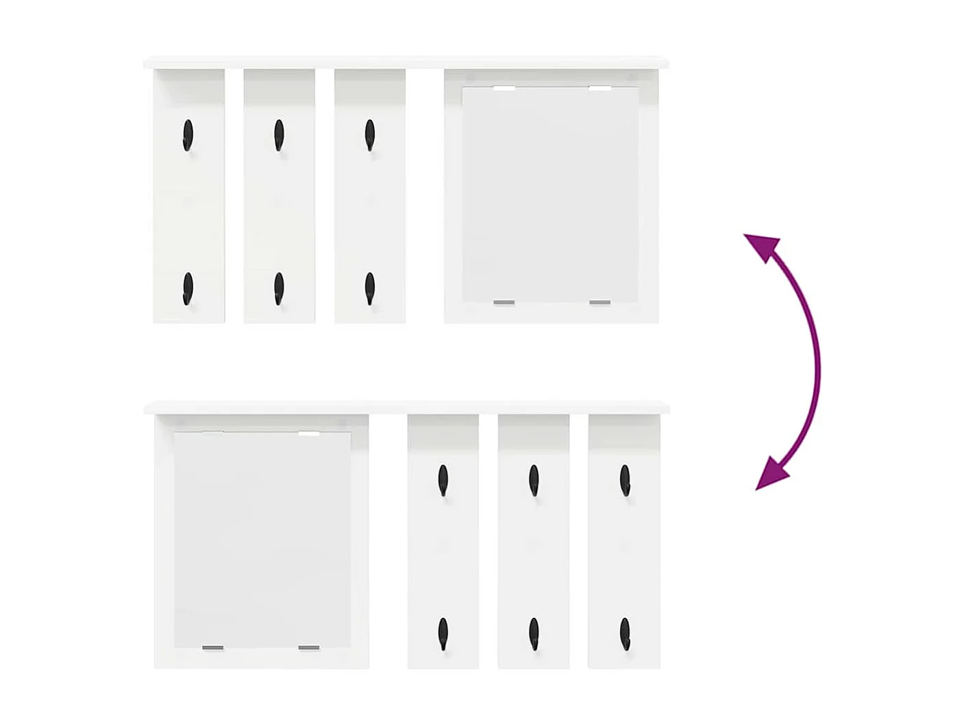 Appendiabiti da parete Bianco 85 x 10 x 45 cm Legno ingegnerizzato