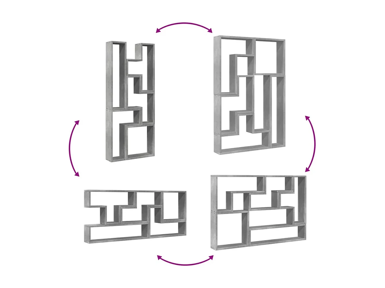 Étagère murale gris béton 96x12x64 cm bois d'ingénierie