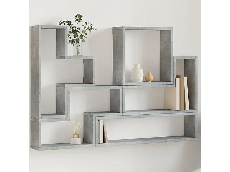 Étagère murale gris béton 96x12x64 cm bois d'ingénierie