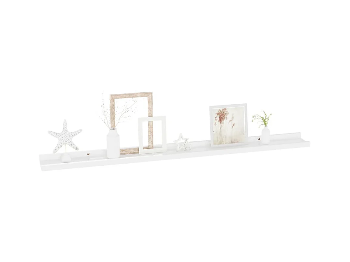 Mensole da parete 2 pz Bianco lucido 100x9x3 cm