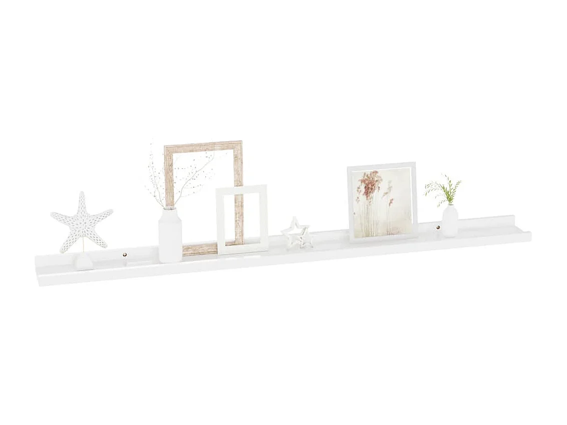 Estantes de pared 2 uds Blanco brillo 100x9x3 cm