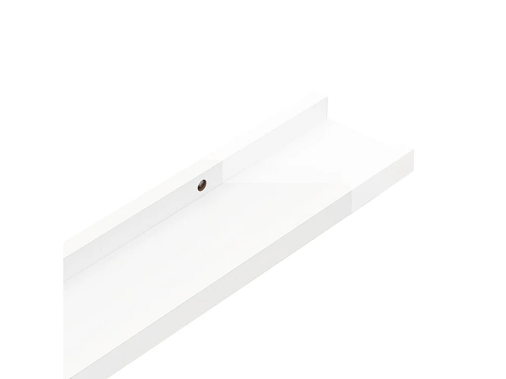 Estantes de pared 2 uds Blanco brillo 100x9x3 cm