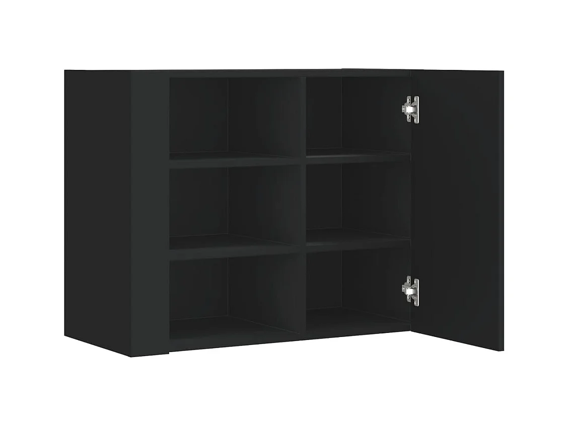 Zwarte wandkast 75x35x60 cm bewerkt hout