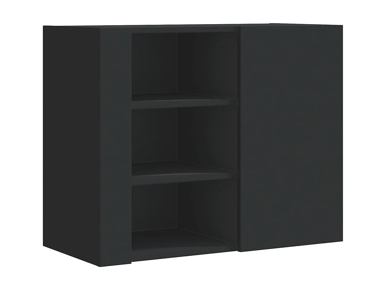 Mobiletto da parete nero 75x35x60 cm in legno ingegnerizzato