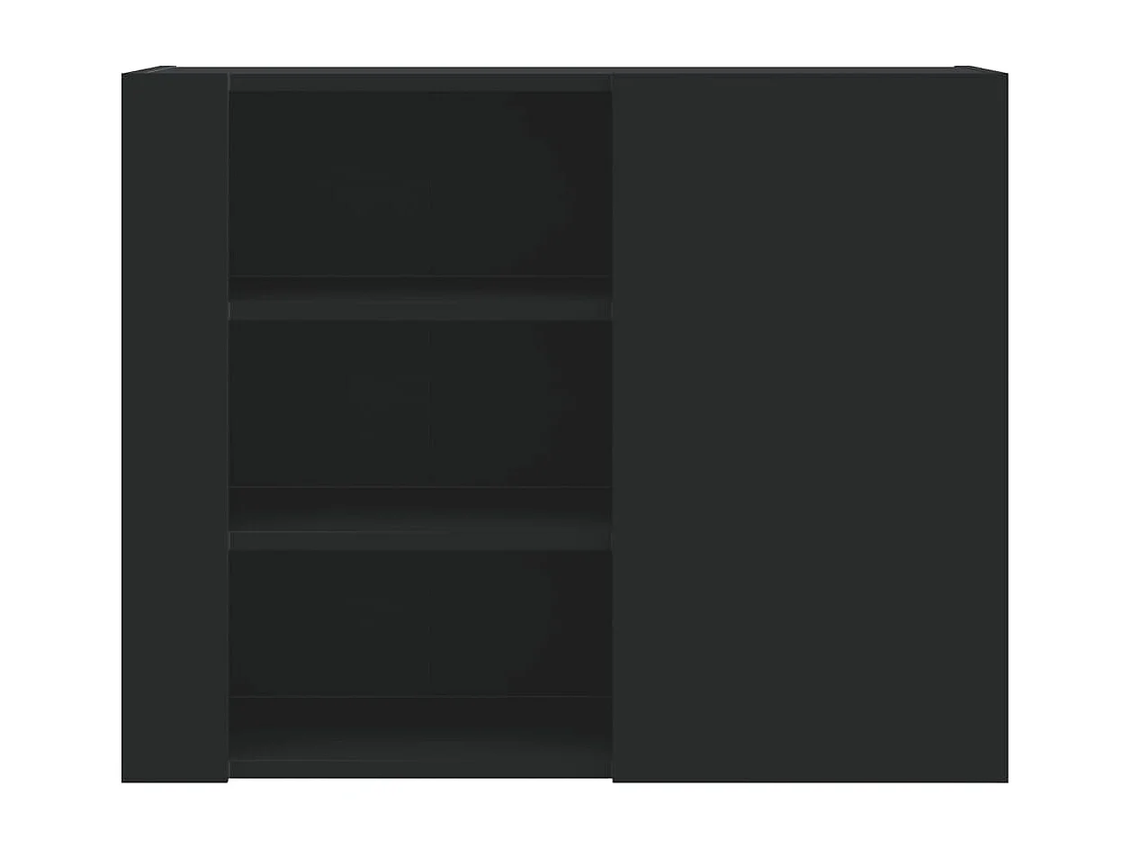 Mobiletto da parete nero 75x35x60 cm in legno ingegnerizzato