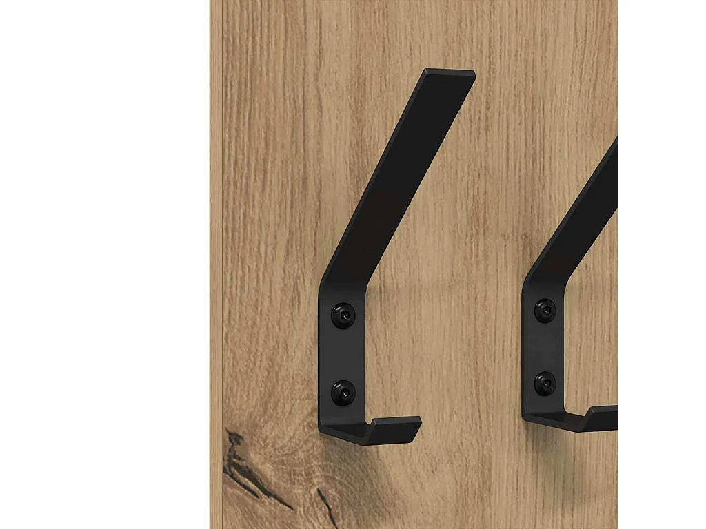 Perchero de pared de roble hecho a mano 20 x 1,5 x 100 cm