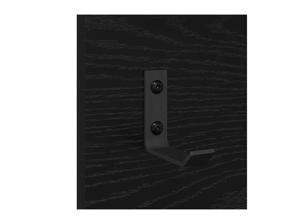 Appendiabiti da parete con ripiano Rovere nero 90 x 10 x 50 cm