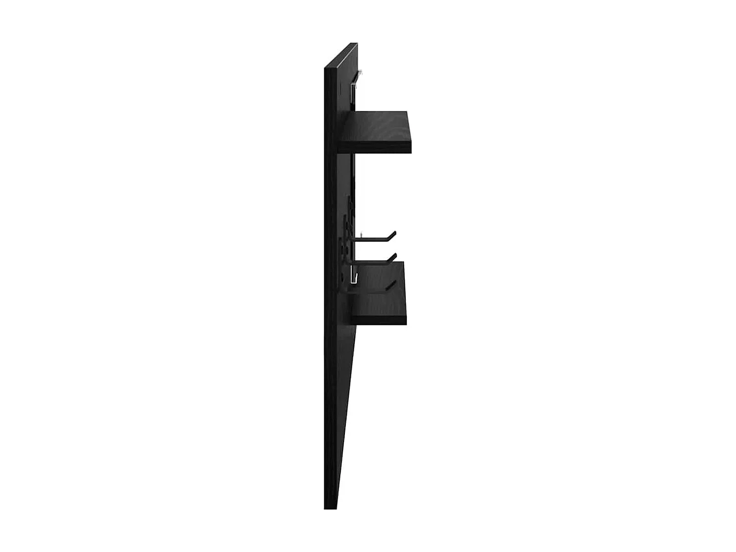 Appendiabiti da parete con ripiano Rovere nero 90 x 10 x 50 cm