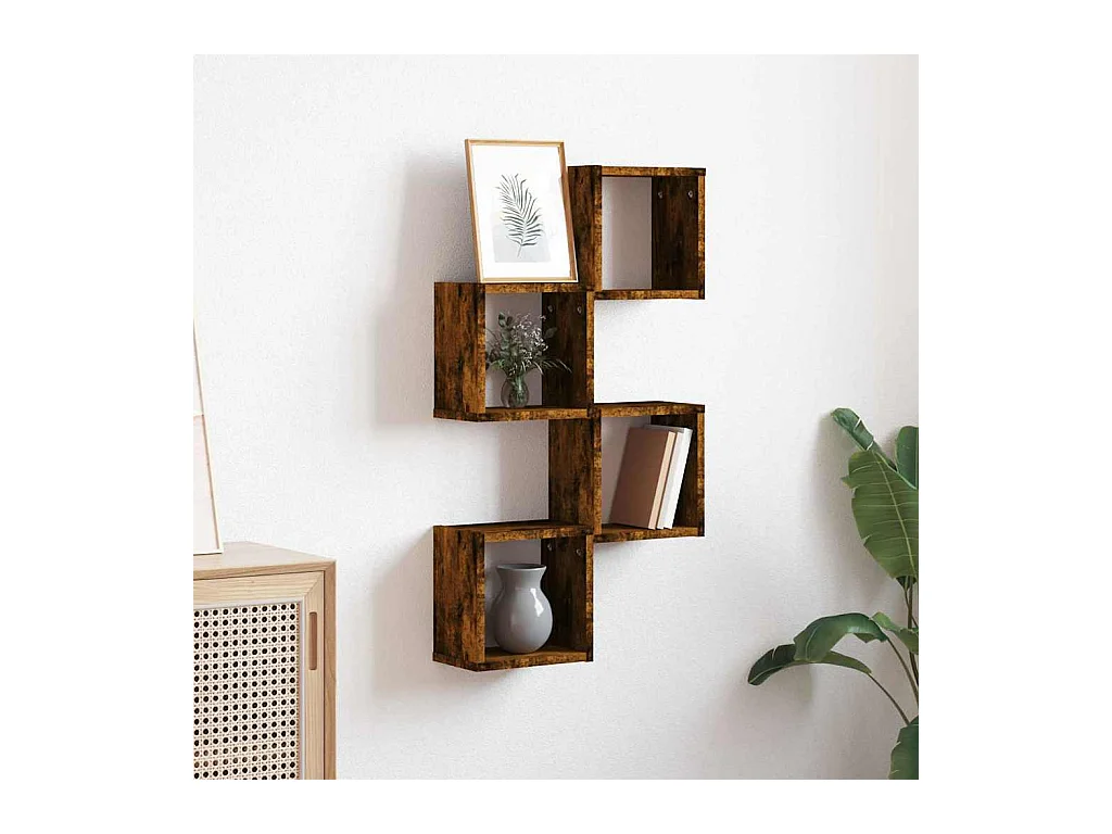 Wandplanken 4 stuks Bruin 26 x 15 x 26 cm Bewerkt hout