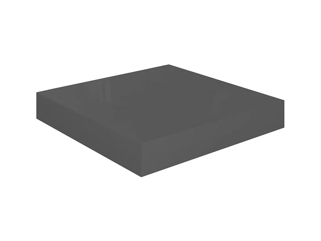 Estante flotante de pared Gris brillo 23x23,5x3,8 cm MDF