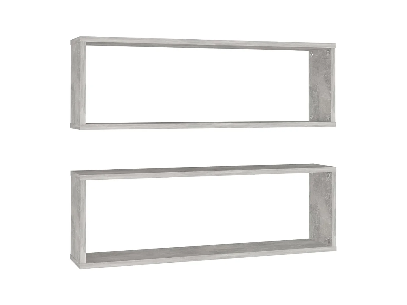 mensole a cubo da parete in legno ingegnerizzato grigio cemento