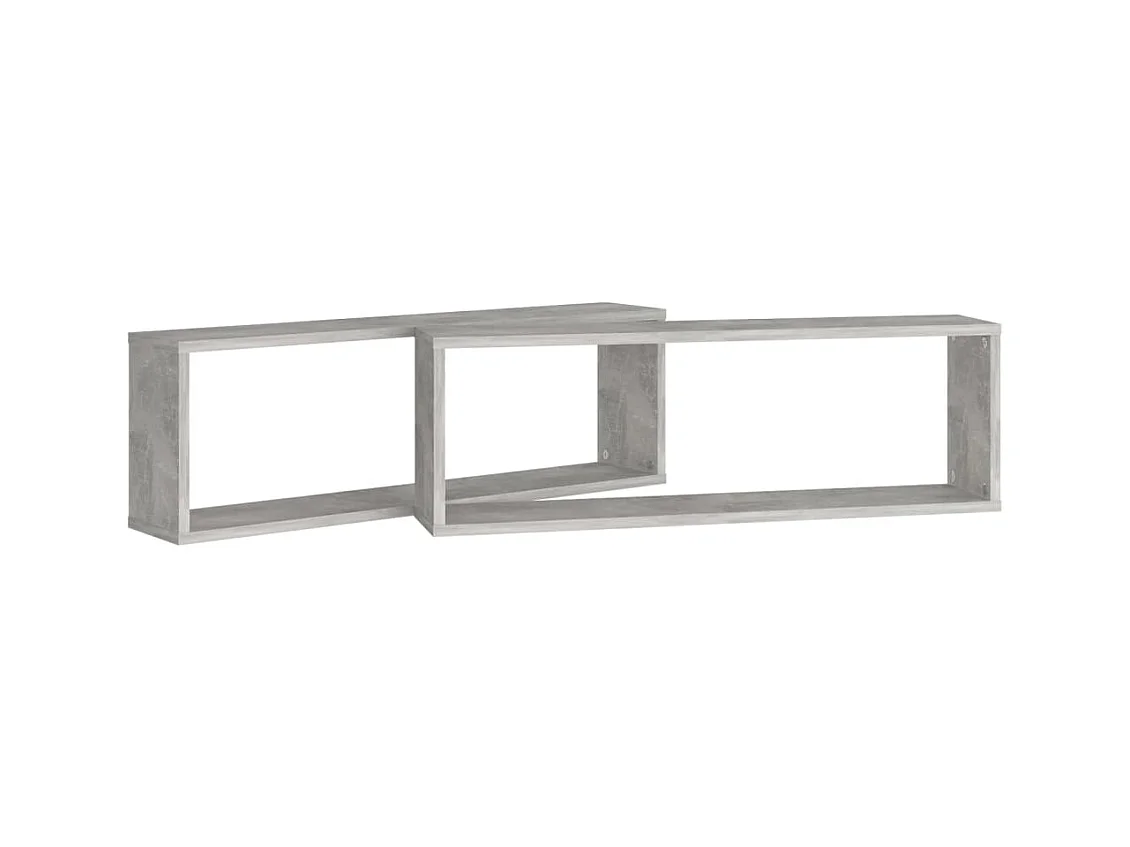 mensole a cubo da parete in legno ingegnerizzato grigio cemento