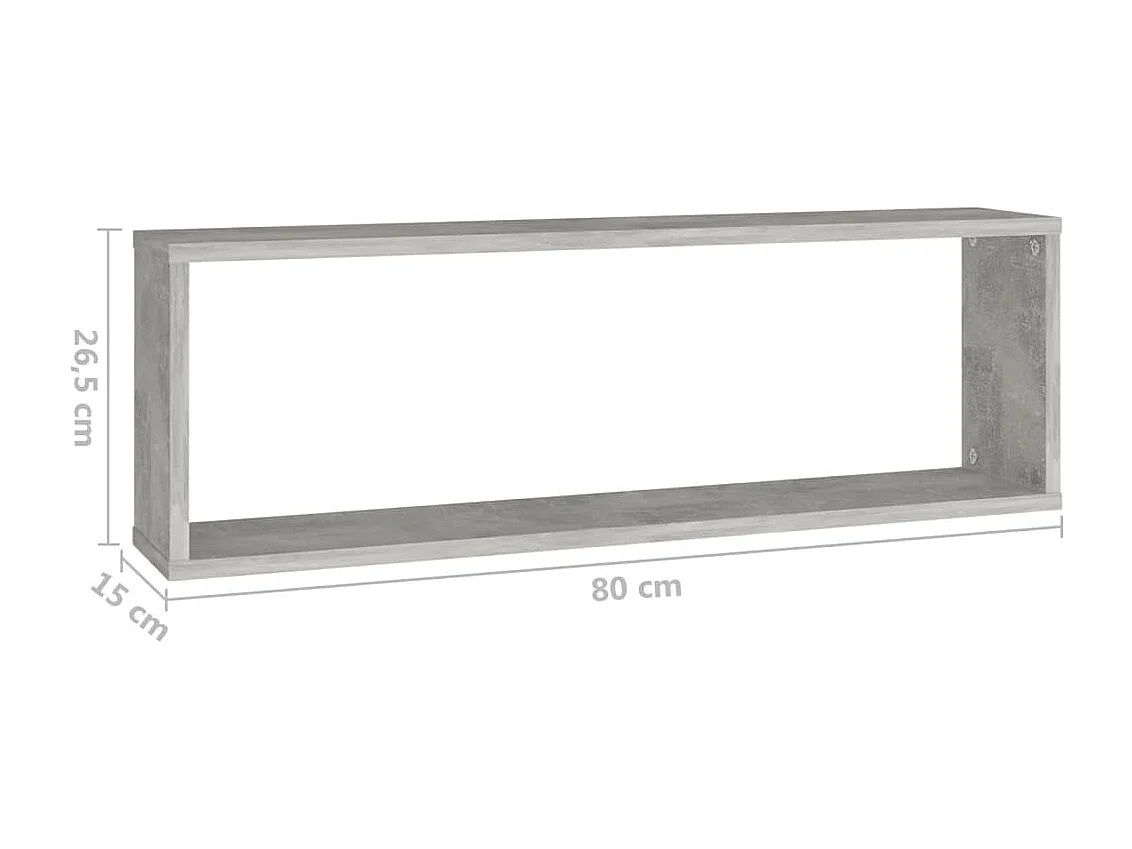 mensole a cubo da parete in legno ingegnerizzato grigio cemento