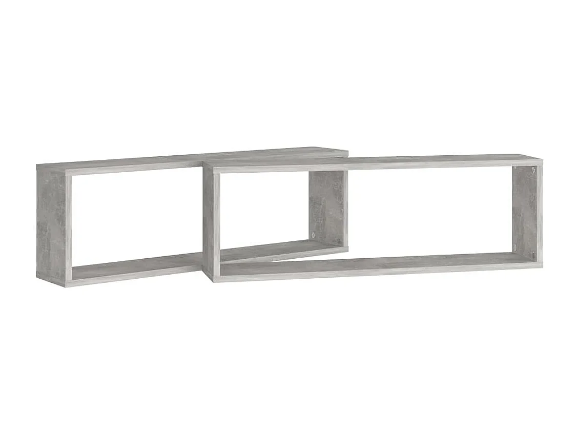 Étagères cube murales 2 pcs gris béton bois d'ingénierie