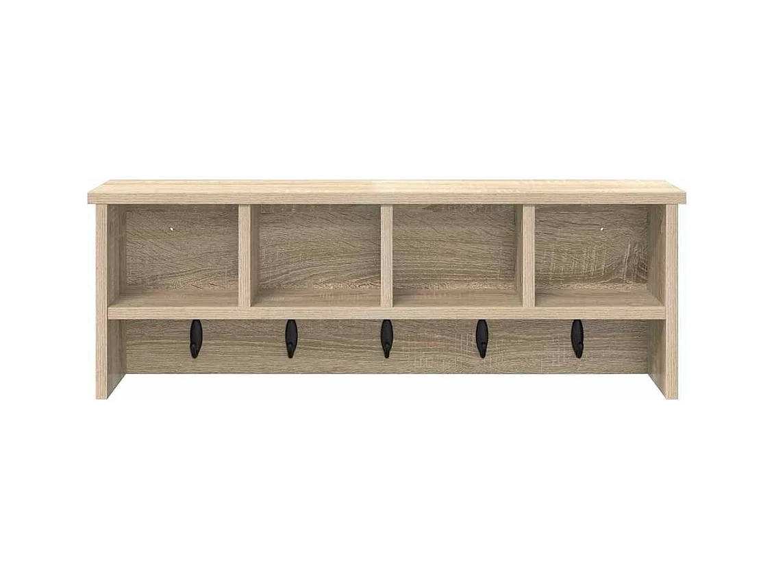 Appendiabiti da parete con ripiano in rovere Sonoma 75 x 16 x 26 cm