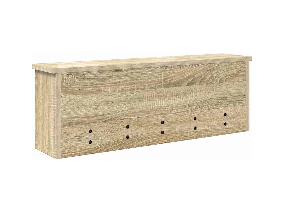 Appendiabiti da parete con ripiano in rovere Sonoma 75 x 16 x 26 cm