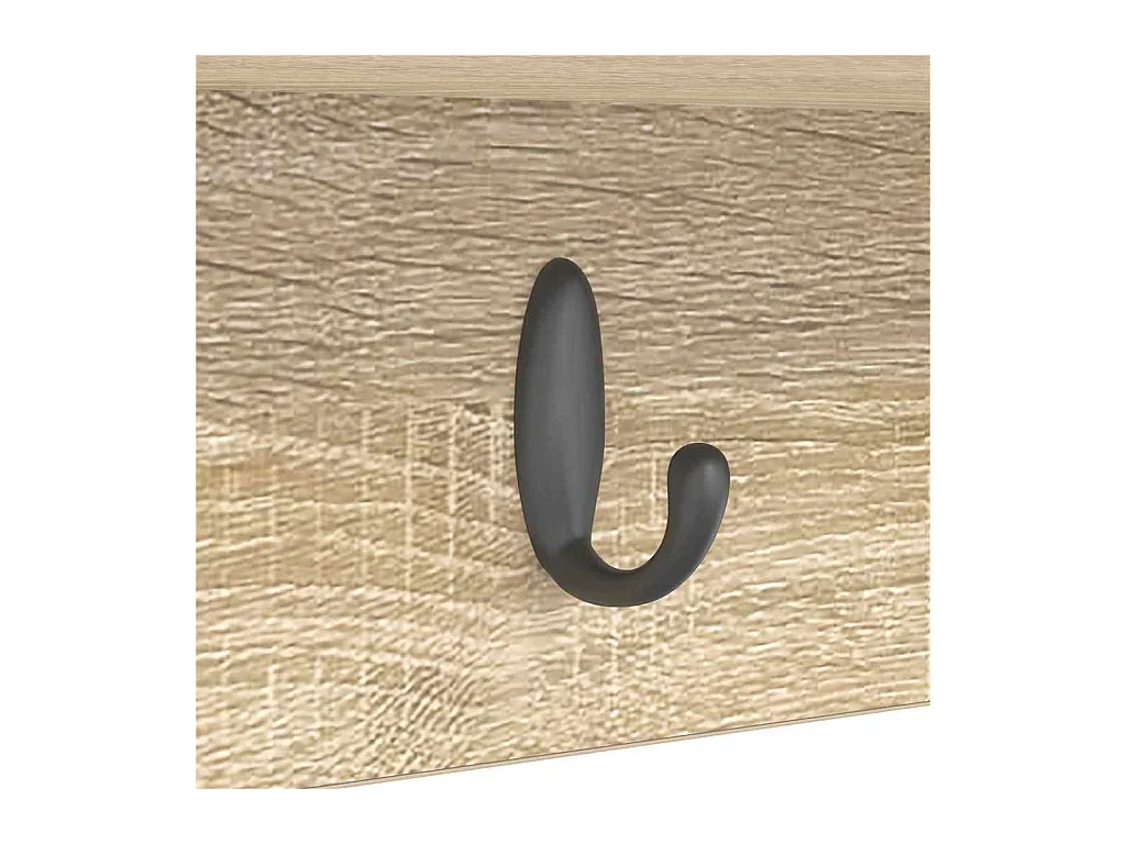 Appendiabiti da parete con ripiano in rovere Sonoma 75 x 16 x 26 cm