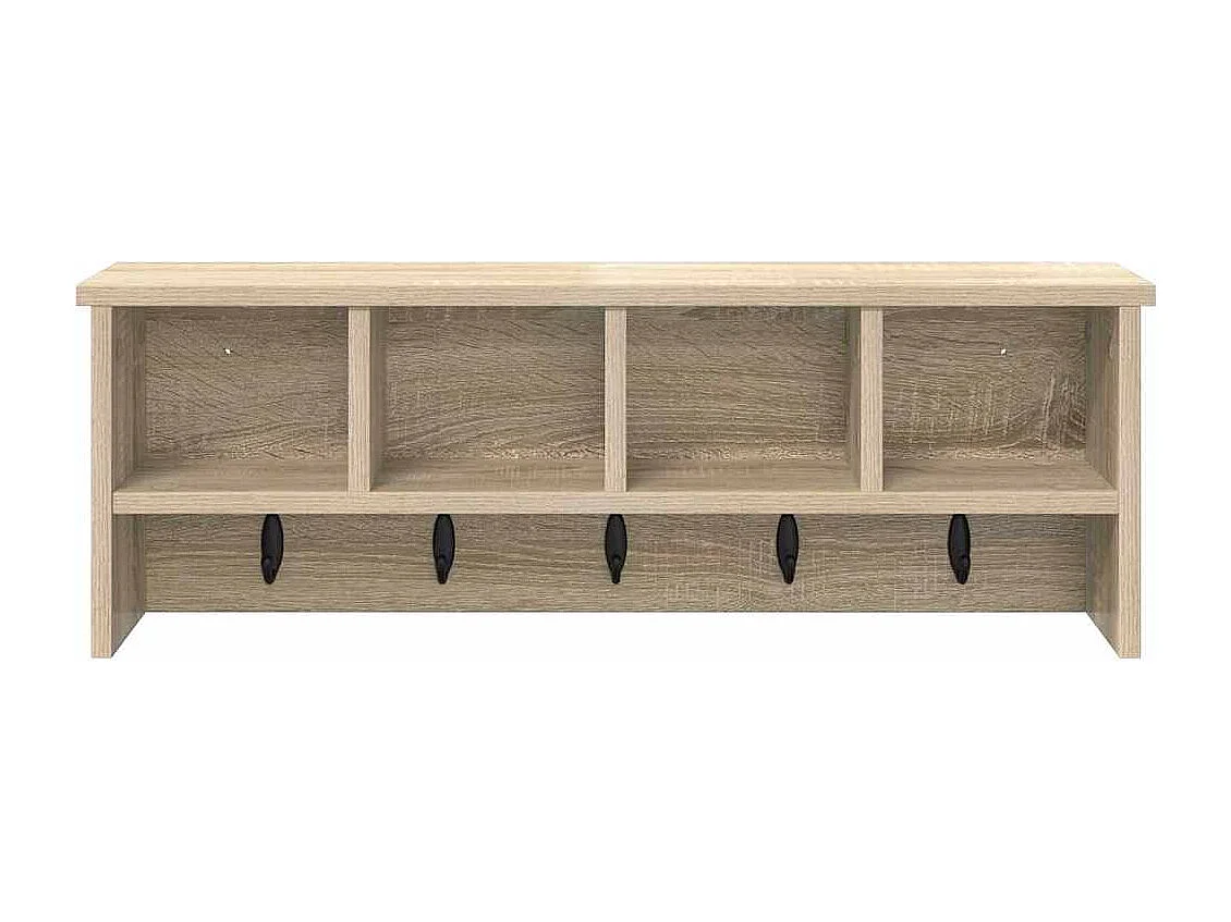 Appendiabiti da parete con ripiano in rovere Sonoma 75 x 16 x 26 cm