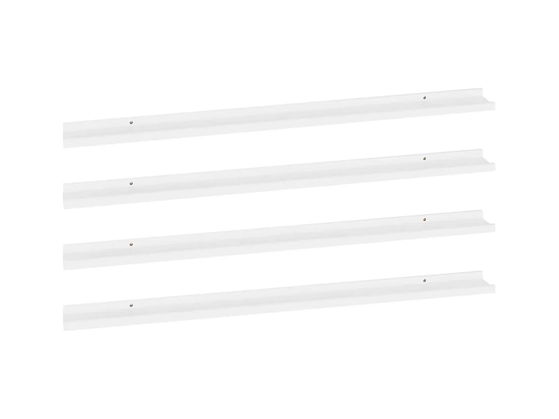 Mensole da parete 4 pezzi Bianco 115x9x3 cm
