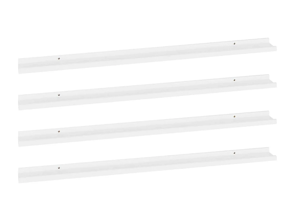 Estantes de pared 4 piezas Blanco 115x9x3 cm