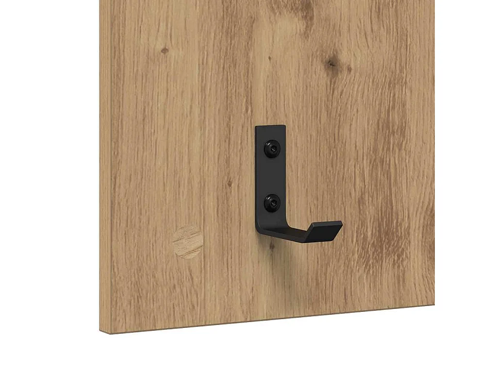 Porte-manteau mural chêne artisanal 90 x 40 x 10 cm