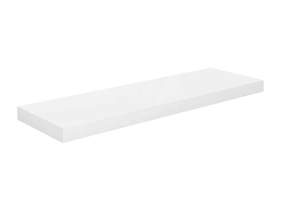 Mensola da parete sospesa 2 pezzi Bianco lucido 80x23,5x3,8cm MDF