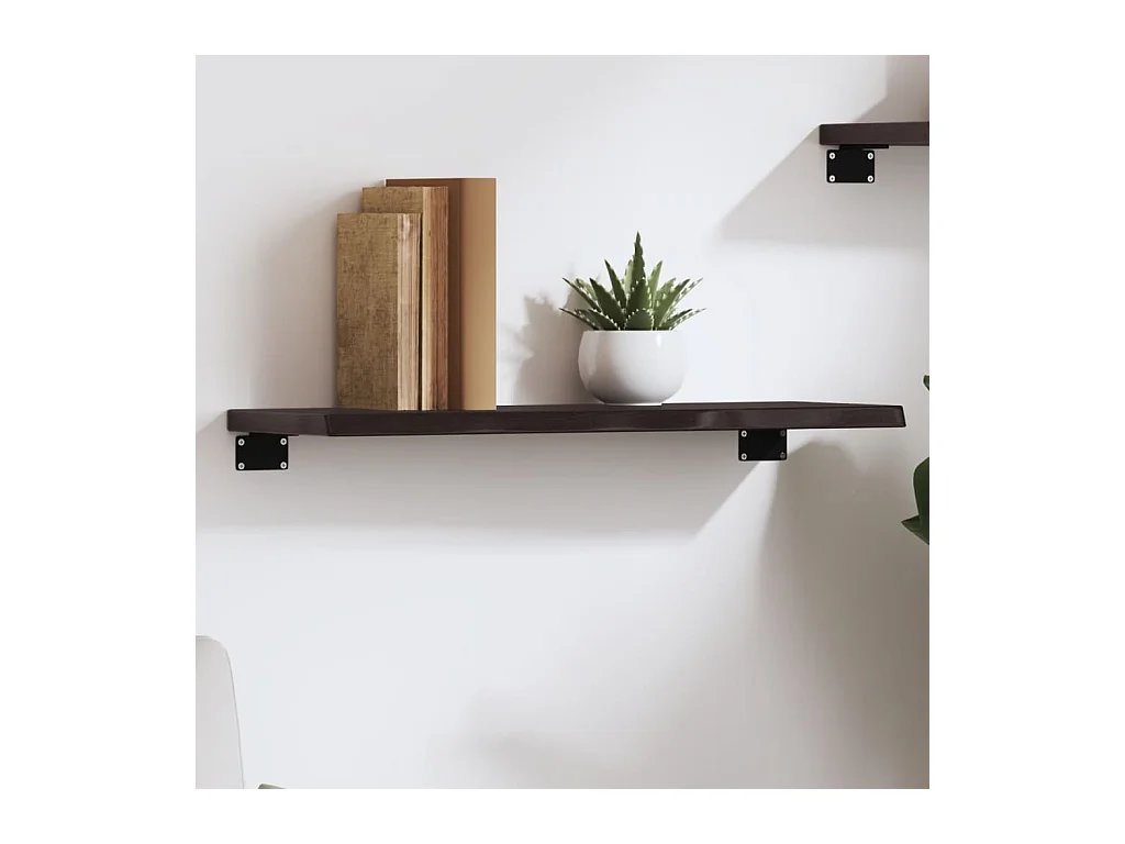Étagère murale marron foncé 60x20x2 cm bois chêne massif traité