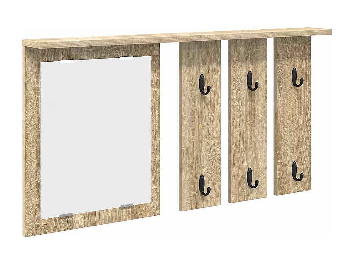 Appendiabiti da parete con ripiano in rovere Sonoma 85 x 10 x 45 cm