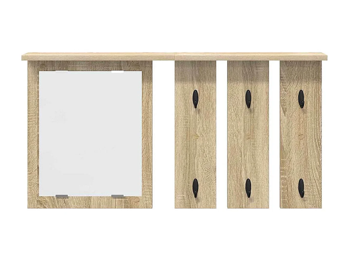 Appendiabiti da parete con ripiano in rovere Sonoma 85 x 10 x 45 cm