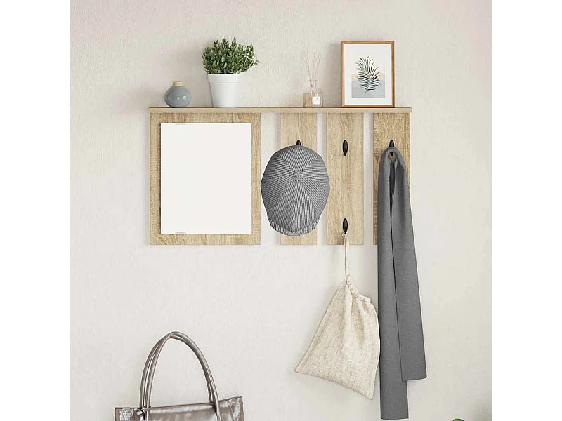 Porte-manteau mural avec étagère Chêne sonoma 85 x 10 x 45 cm