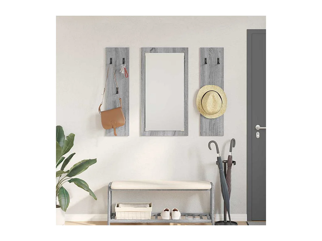 Appendiabiti da parete Sonoma grigio 96 x 1,5 x 90 cm