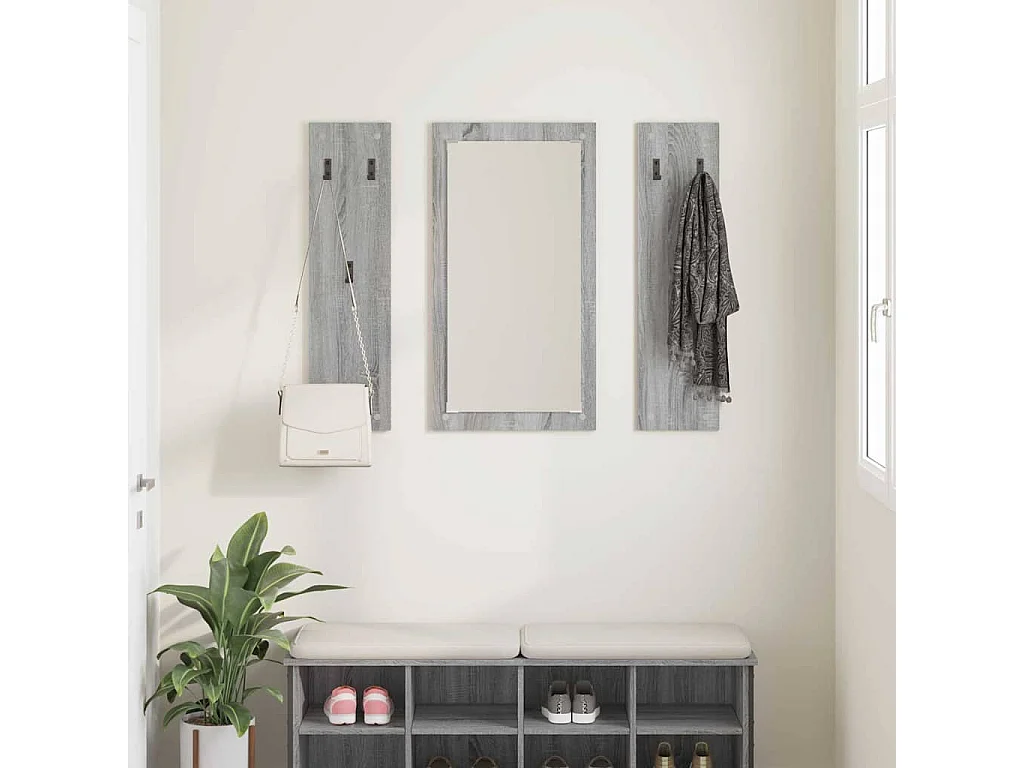 Porte-manteau mural Montage mural Sonoma gris 96 x 1,5 x 90 cm