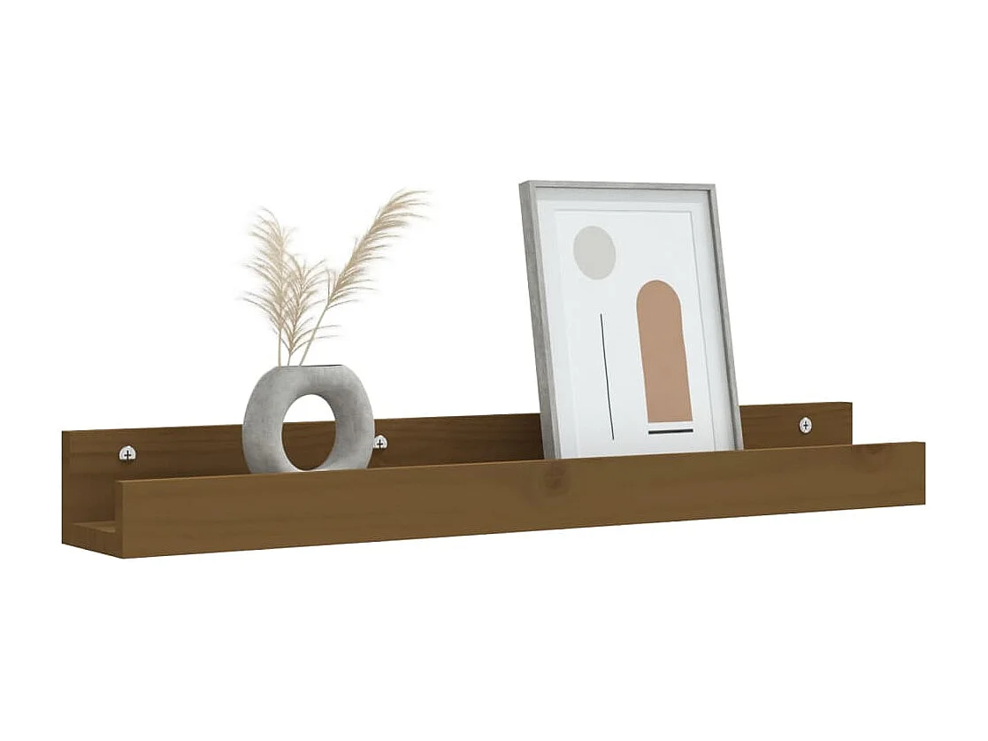 Étagères murales 2 pcs Marron miel 80x12x9cm Bois de pin massif
