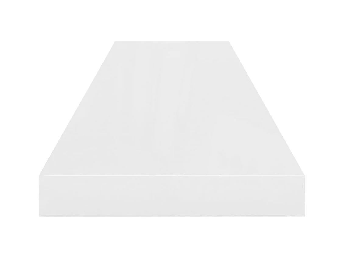 Mensola da parete sospesa 2 pezzi Bianco lucido 90x23,5x3,8cm MDF