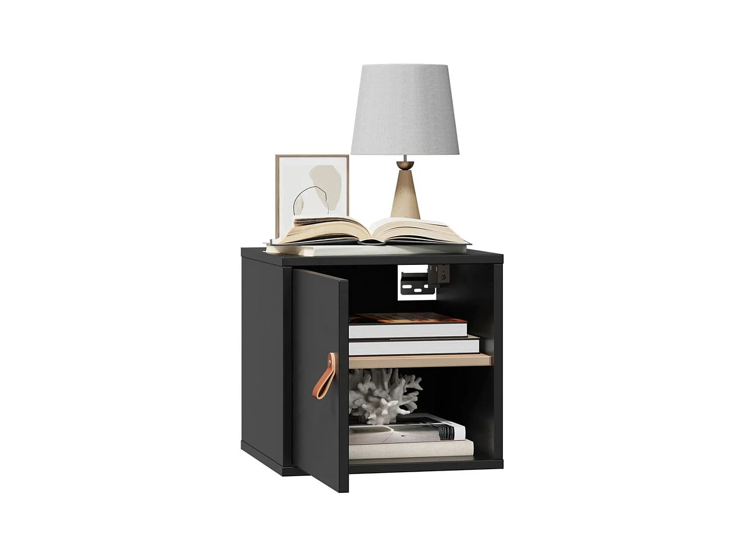 Wandkasten 2 stuks Zwart 31,5x30x30 cm Massief grenenhout