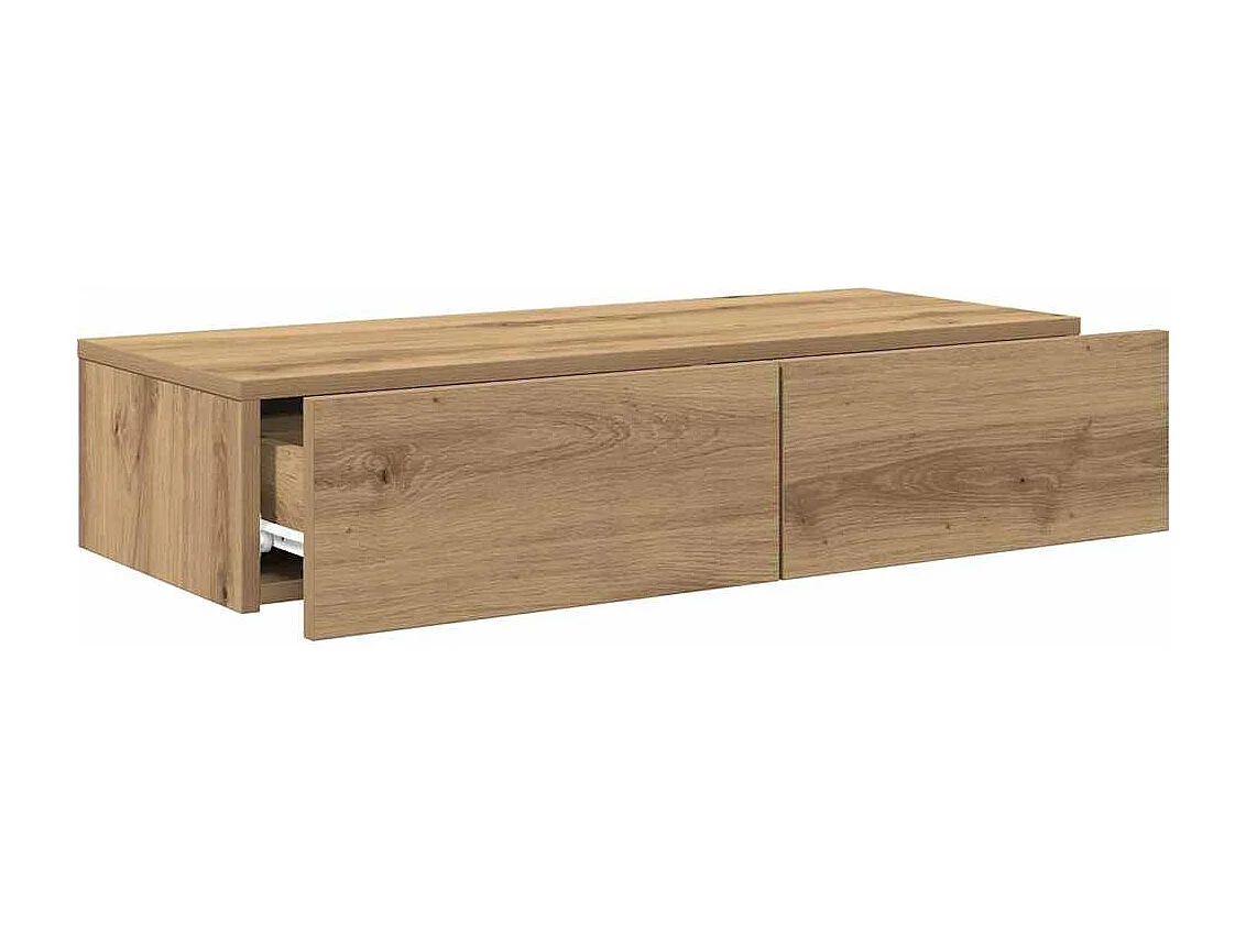 Wandregal mit Schubladen, handgefertigt aus Eiche, Holzwerkstoff