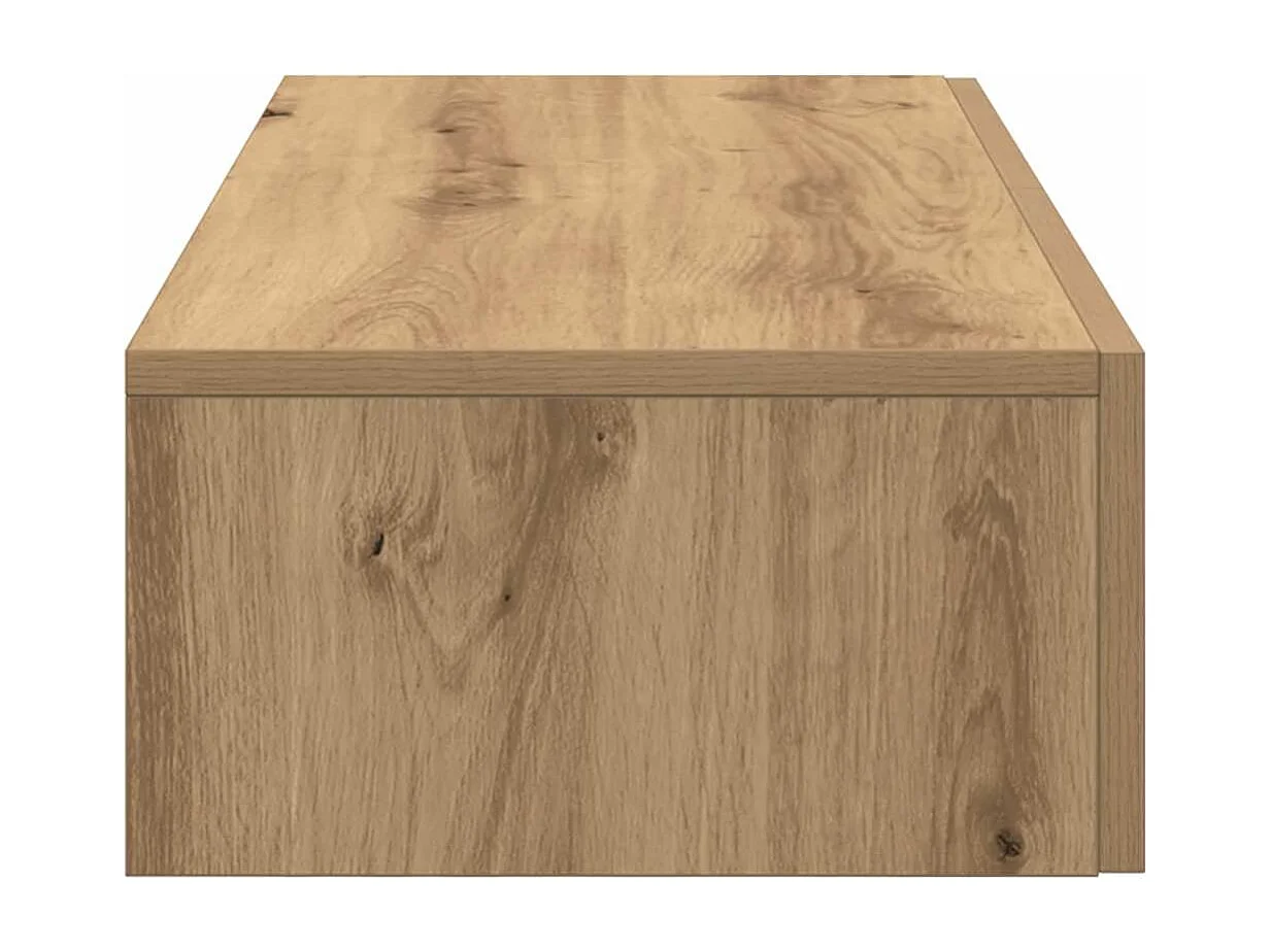 Wandplank met lades, handgemaakt eikenhout, bewerkt hout