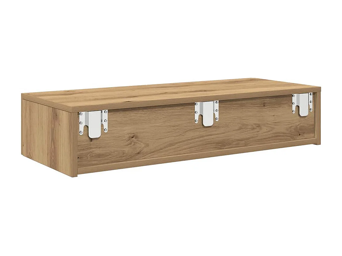 Wandplank met lades, handgemaakt eikenhout, bewerkt hout