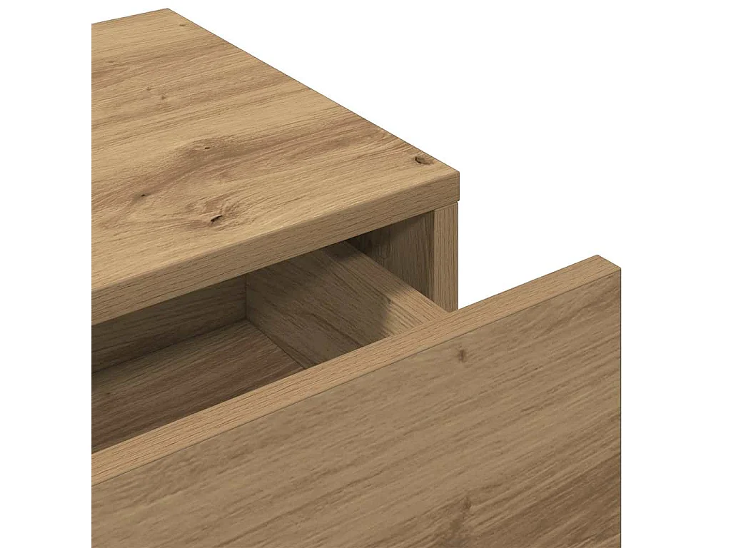 Wandplank met lades, handgemaakt eikenhout, bewerkt hout