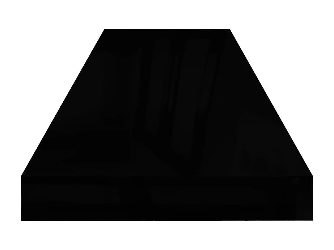 Mensola sospesa da parete 2 pezzi Nero lucido 90x23,5x3,8 cm MDF