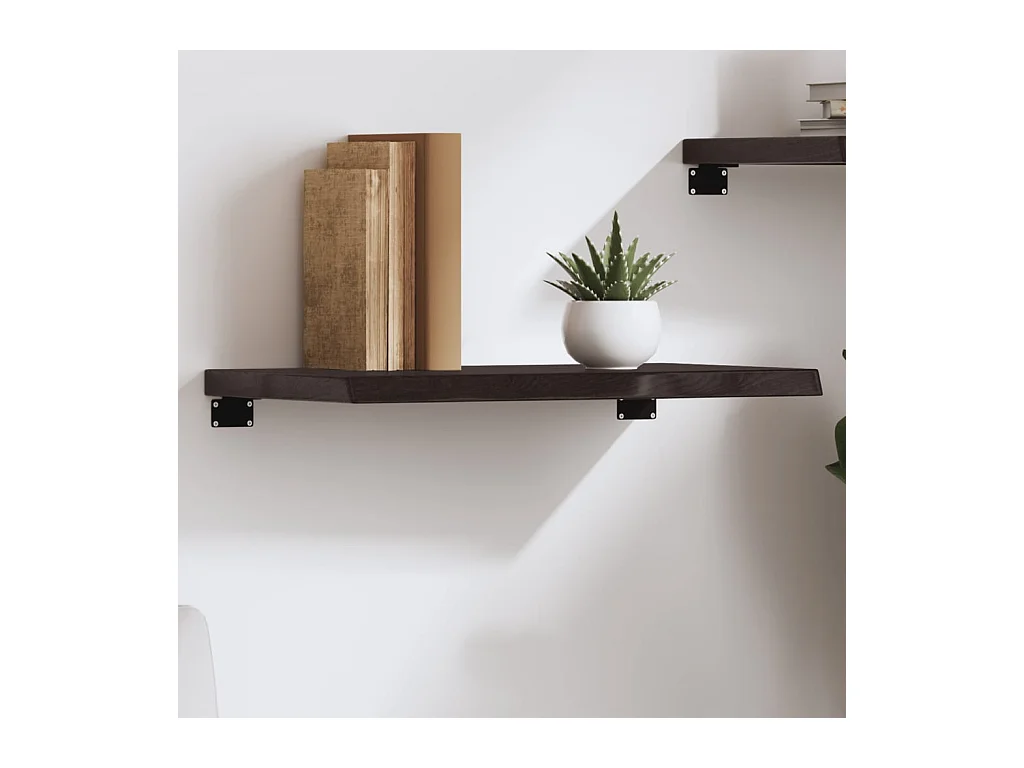 Donkerbruine wandplank van behandeld massief eikenhout