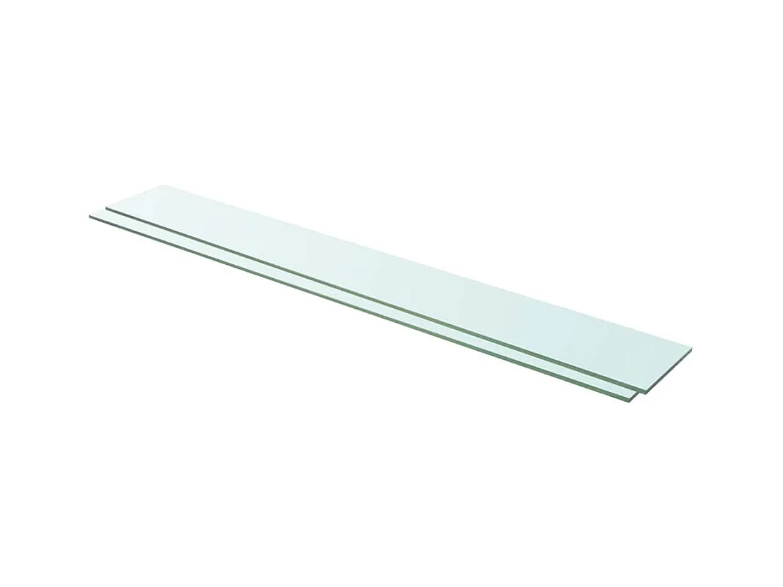 Panneaux d'étagère 2 pcs Verre Transparent 110 x 15 cm