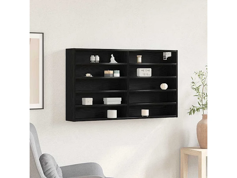 Vitrina con estante Roble Negro 100 x 15 x 58 cm