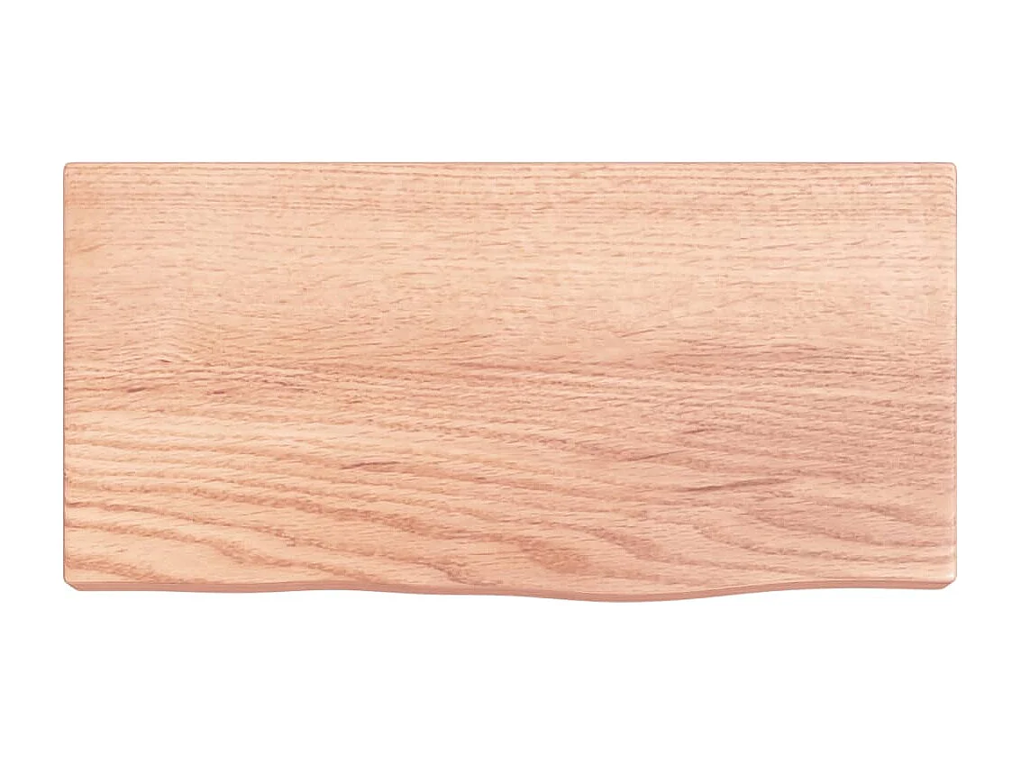Mensola da parete marrone chiaro 40x20x4 cm in legno massello di rovere trattato