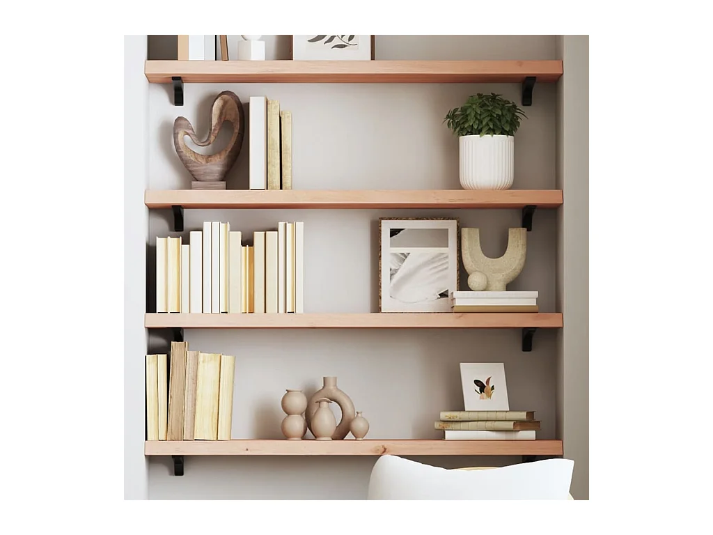 Estante de pared 100x20x4 cm madera maciza de roble sin tratar